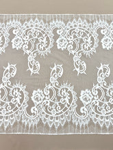 Dantela Bordura Dubla Chantilly Ivory - Cupon 3 m