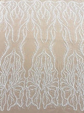 Dantela Couture Ivory cu Panou, cu Margele si Paiete