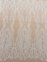 Dantela Couture Ivory cu Panou, cu Margele si Paiete