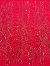 Dantela Couture Rosie cu Panou, cu Margele si Paiete