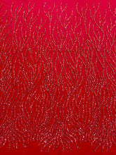 Dantela Couture Rosie cu Siraguri, cu Margele si Paiete