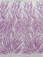 Dantela Couture Lavanda cu Siraguri, cu Margele si Paiete