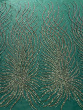 Dantela Couture Smaragdzöld gyöngyökkel és flitterekkel