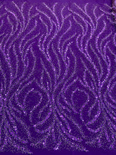 Dantela Couture Mov Inchis cu Perle, Margele si Paiete