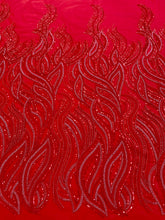 Dantela Couture Rosie cu Model Liniar, cu Margele si Paiete