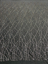 Dantela Couture Gri Antracit cu Model Liniar, cu Margele si Paiete