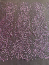 Dantela Couture Pudra cu Model Floral, cu Margele si Paiete