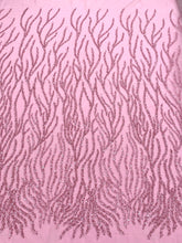 Dantela Couture Roz cu Siraguri, cu Margele si Paiete