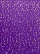 Dantela Couture Mov Inchis cu Perle, Margele si Paiete