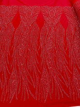 Dantela Couture Rosie cu Panou, cu Perle, Margele si Paiete