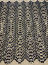 Dantela Couture Neagracu Model Geometric, cu Perle, Margele si Paiete