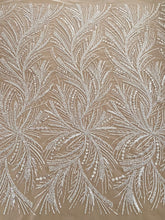 Dantela Couture Ivory cu Siraguri, cu Margele si Paiete