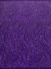 Dantela Couture Mov Inchis cu Model Liniar, cu Margele si Paiete