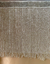 Ezüstszínű üveggyöngy bojtok - 20 cm hosszú