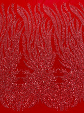 Dantela Couture Rosie cu Panou, cu Perle, Margele si Paiete