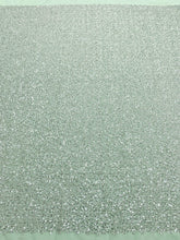 Dantela Couture Argintie pe Tulle Verde Menta cu Model General, cu Margele si Paiete