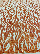 Dantela Couture Égő Narancs Gyöngyökkel, Gyöngysorokkal és Flitterekkel