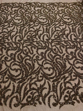 Dantela Couture Auriu Antic cu Model Geometric, cu Margele si Paiete