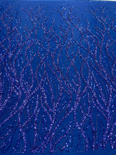 Dantela Couture Bleumarin cu Siraguri, Margele si Paiete