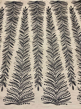 Dantela Couture Neagra cu Crengi, cu Margele si Paiete