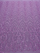 Dantela Couture Pudra cu Model Geometric cu Margele si Paiete