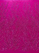 Dantela Couture Fucsia gyöngyökkel és flitterekkel, szálakkal