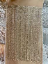 Ezüstszínű üveggyöngy bojtok - 40 cm hosszú