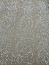 Dantela Couture Ivory cu Model Floral, cu Margele si Paiete