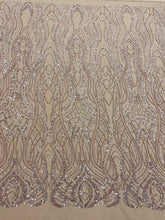 Dantela Couture Auriu Rose cu Perle, Margele si Paiete