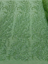 Dantela Couture Fistic cu Model Floral, cu Margele si Paiete