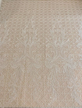 Dantela Ivory cu Model Geometric, cu Perle si Paiete