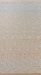 Dantela cu Model cu Stele, cu Cristale, Perle Sidefate si Paiete