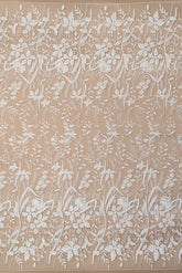 Dantela cu Model Floral, cu Cristale, Perle Sidefate si Paiete