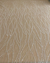 Dantela Couture Ivory cu Siraguri, cu Margele si Paiete