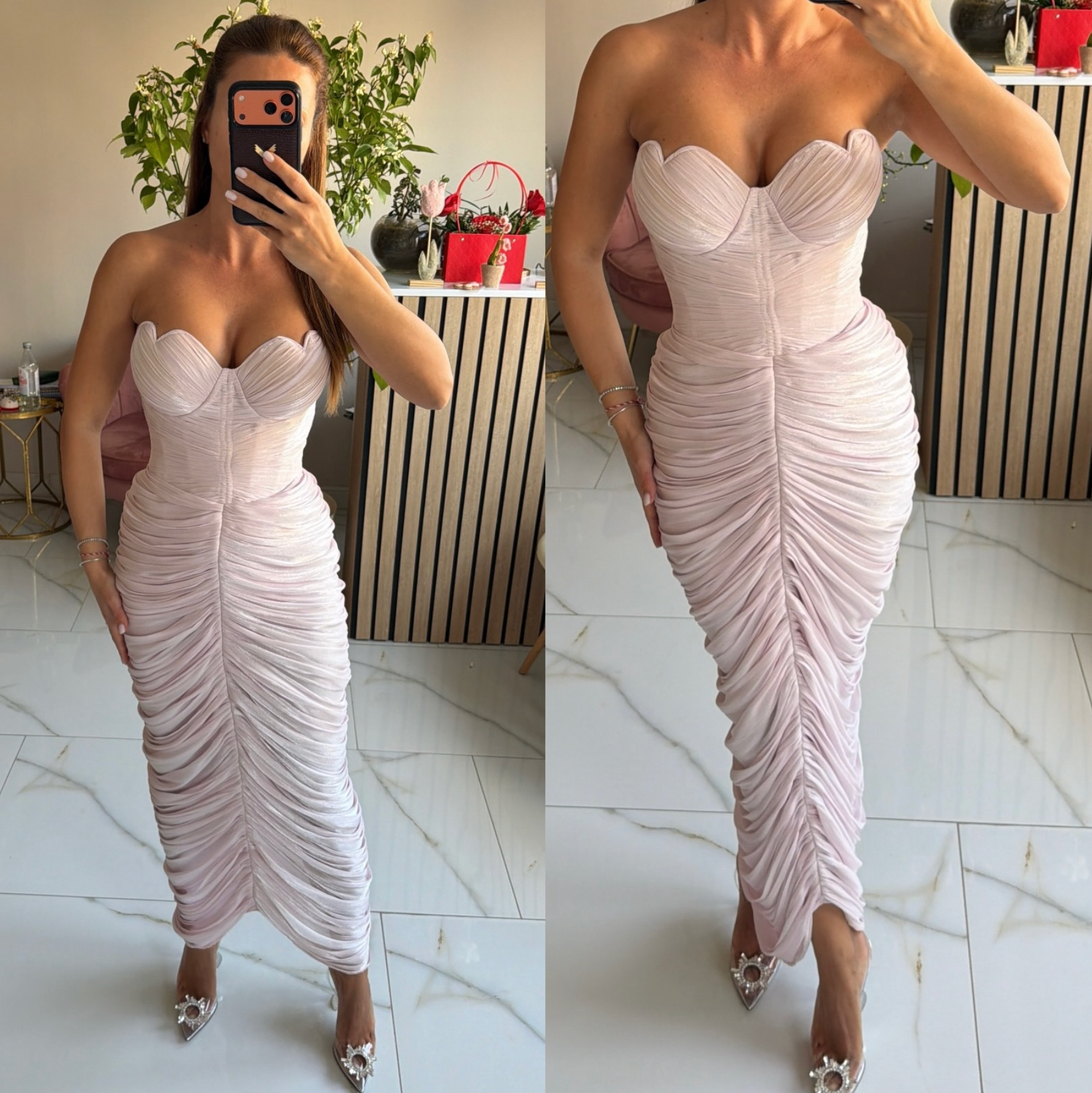 Rózsaszín krepp fóliázott fátyol