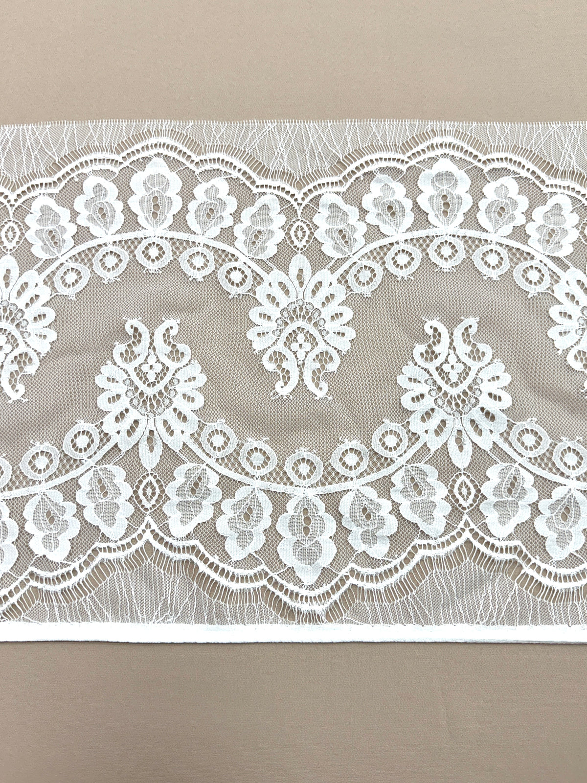 Dantela Bordura Dubla Chantilly Ivory - Cupon 3 m