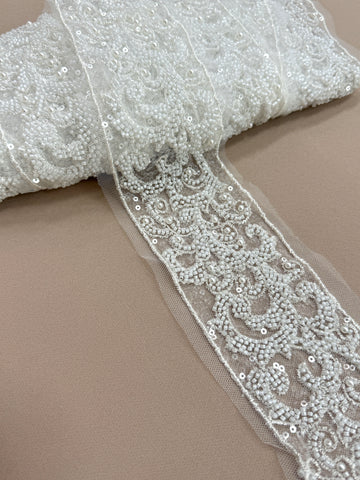 Brau Ivory cu Margele, Perle Si Paiete