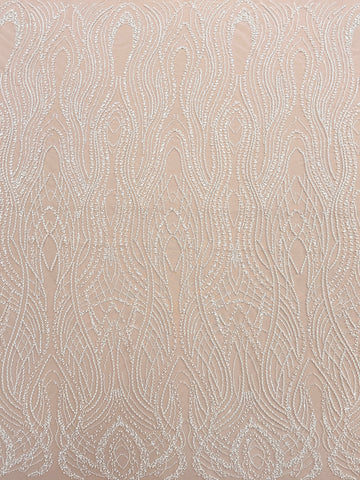 Csipke Couture Ivory gyöngyökkel, díszgyöngyökkel és flitterekkel