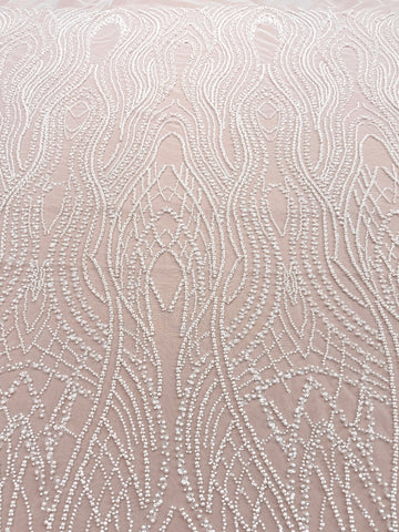 Csipke Couture Ivory gyöngyökkel, díszgyöngyökkel és flitterekkel