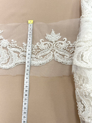 Dantela Bordura cu Perle, Margele si Paiete