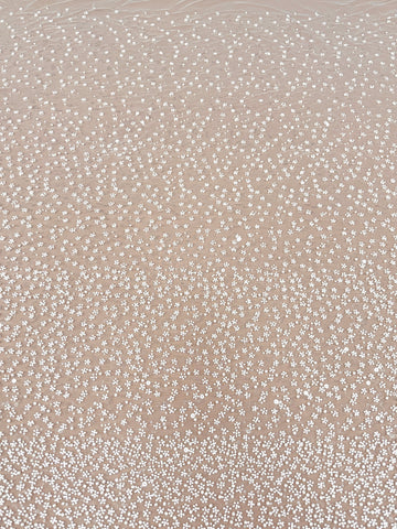 Dantela Couture Ivory in Degrade, cu Perle, Margele si Paiete