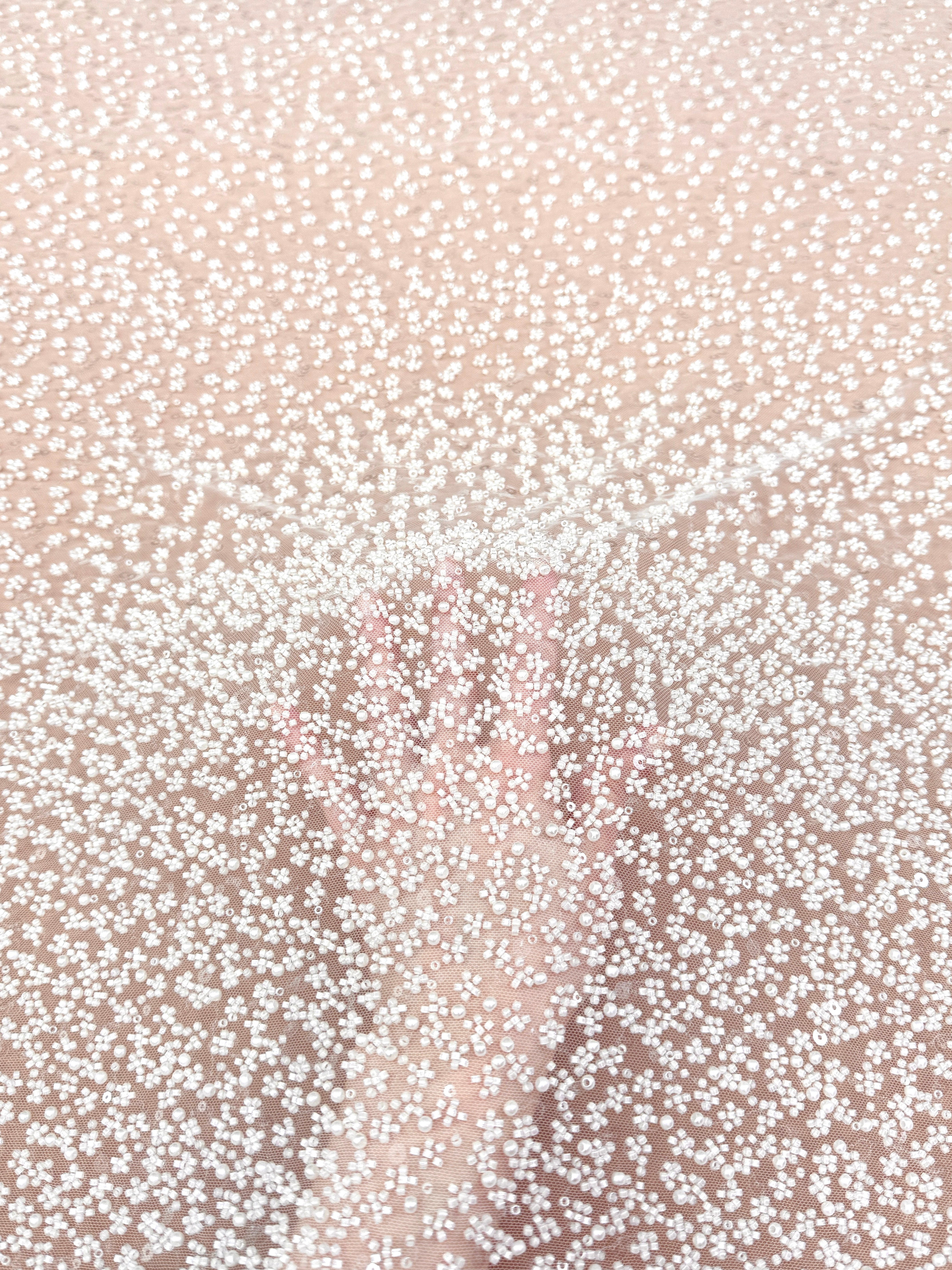 Dantela Couture Ivory in Degrade, cu Perle, Margele si Paiete