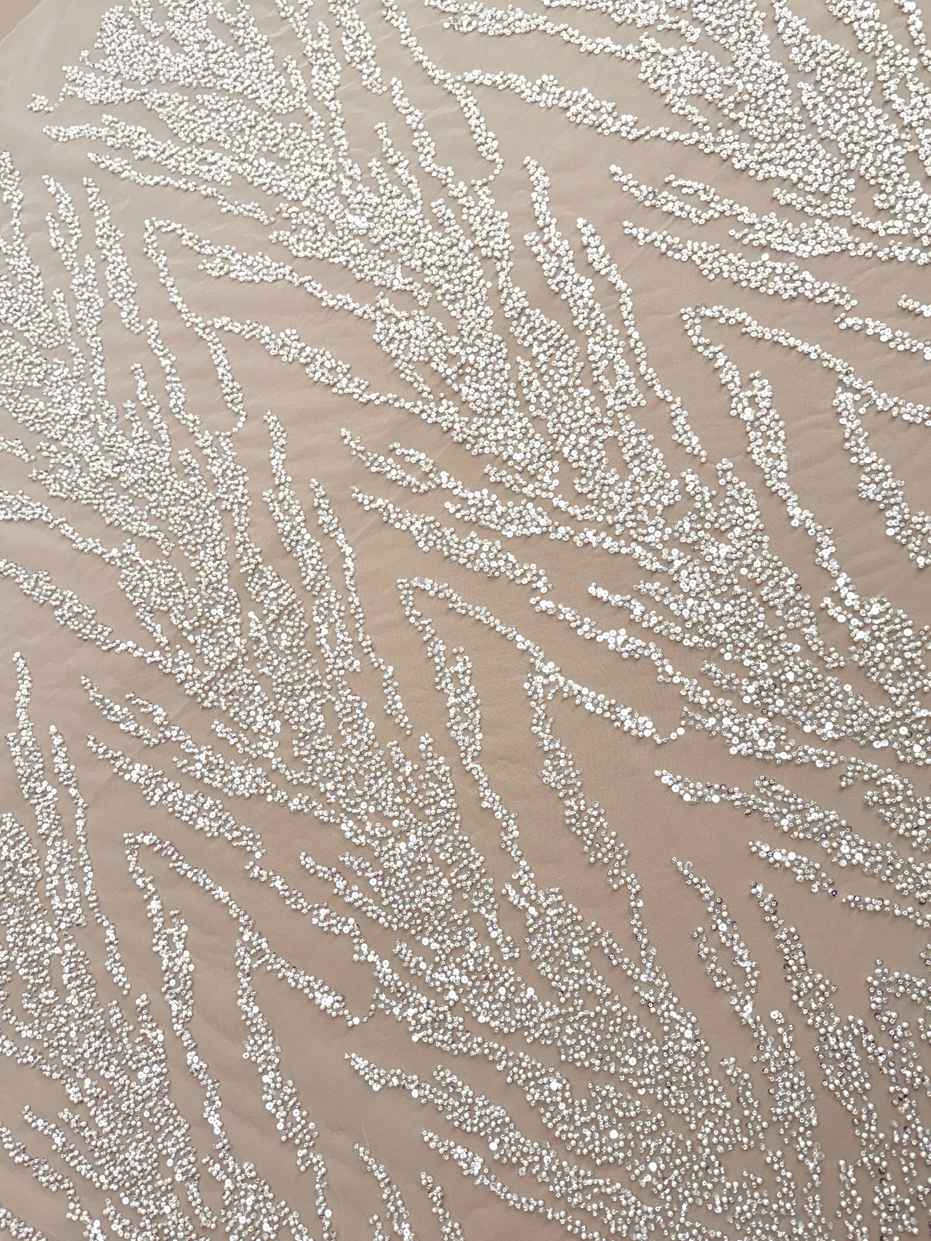 Dantela Couture Diamond cu Perle, Margele si Paiete