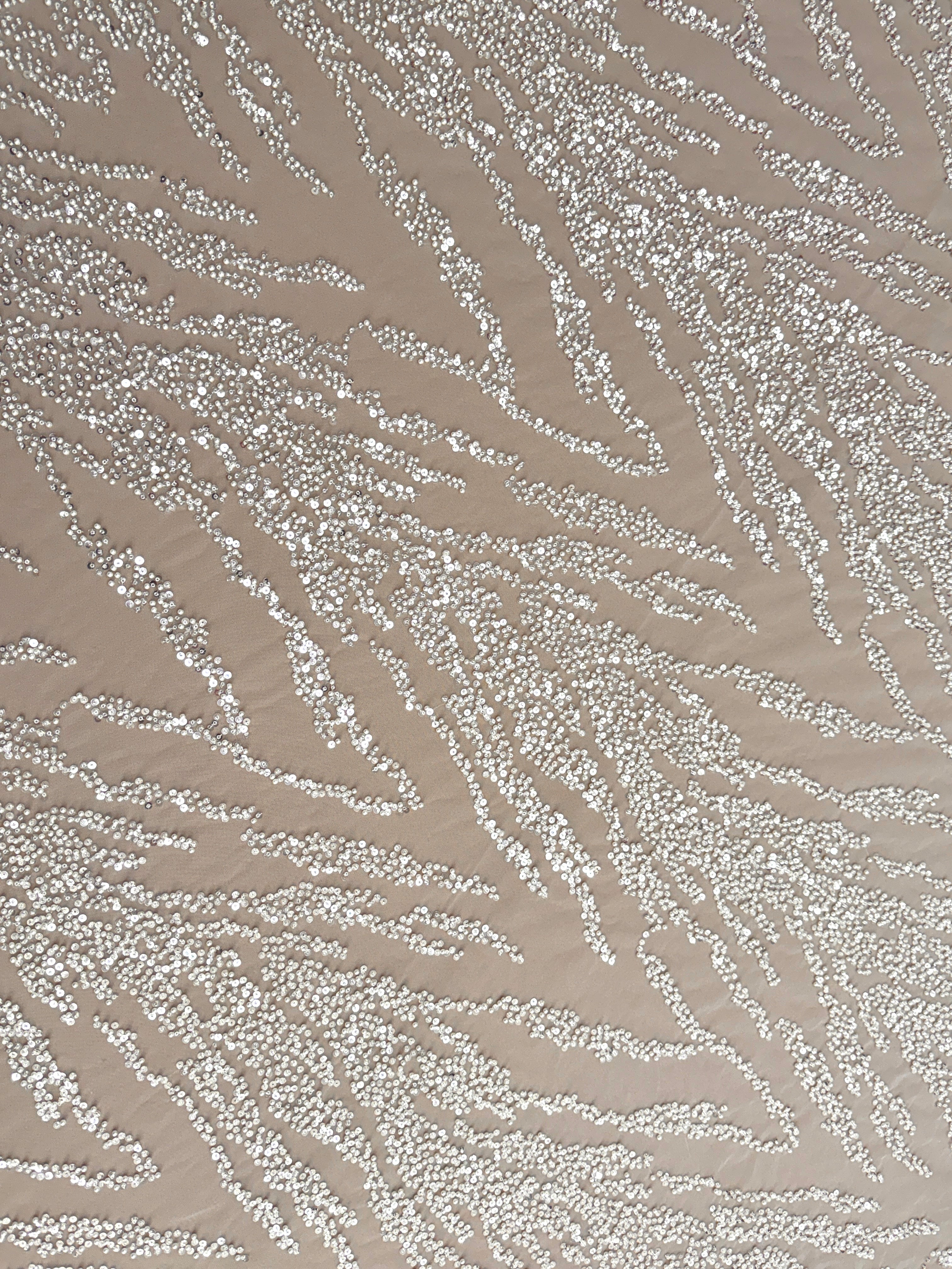 Dantela Couture Diamond cu Perle, Margele si Paiete
