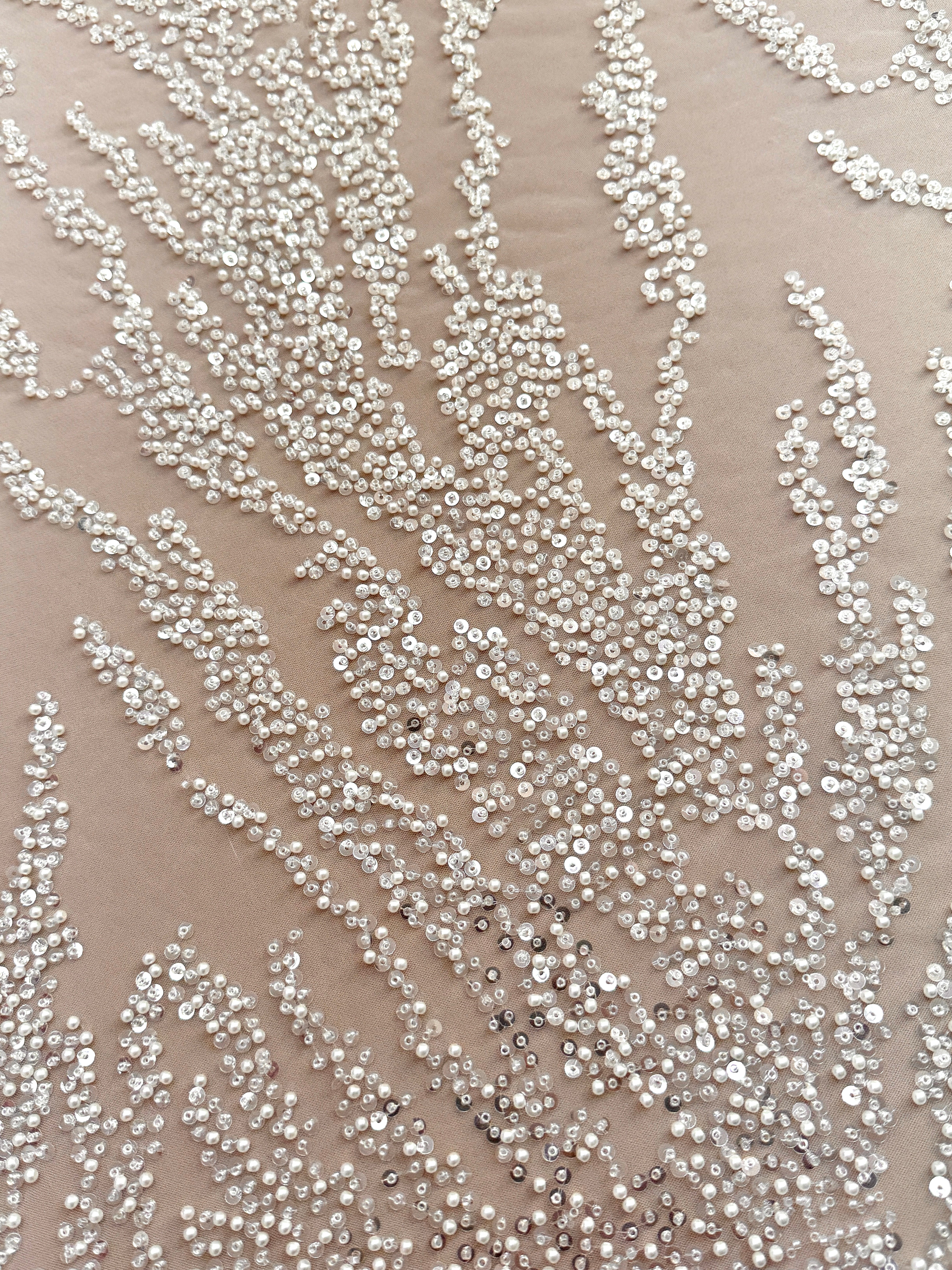 Dantela Couture Diamond cu Perle, Margele si Paiete