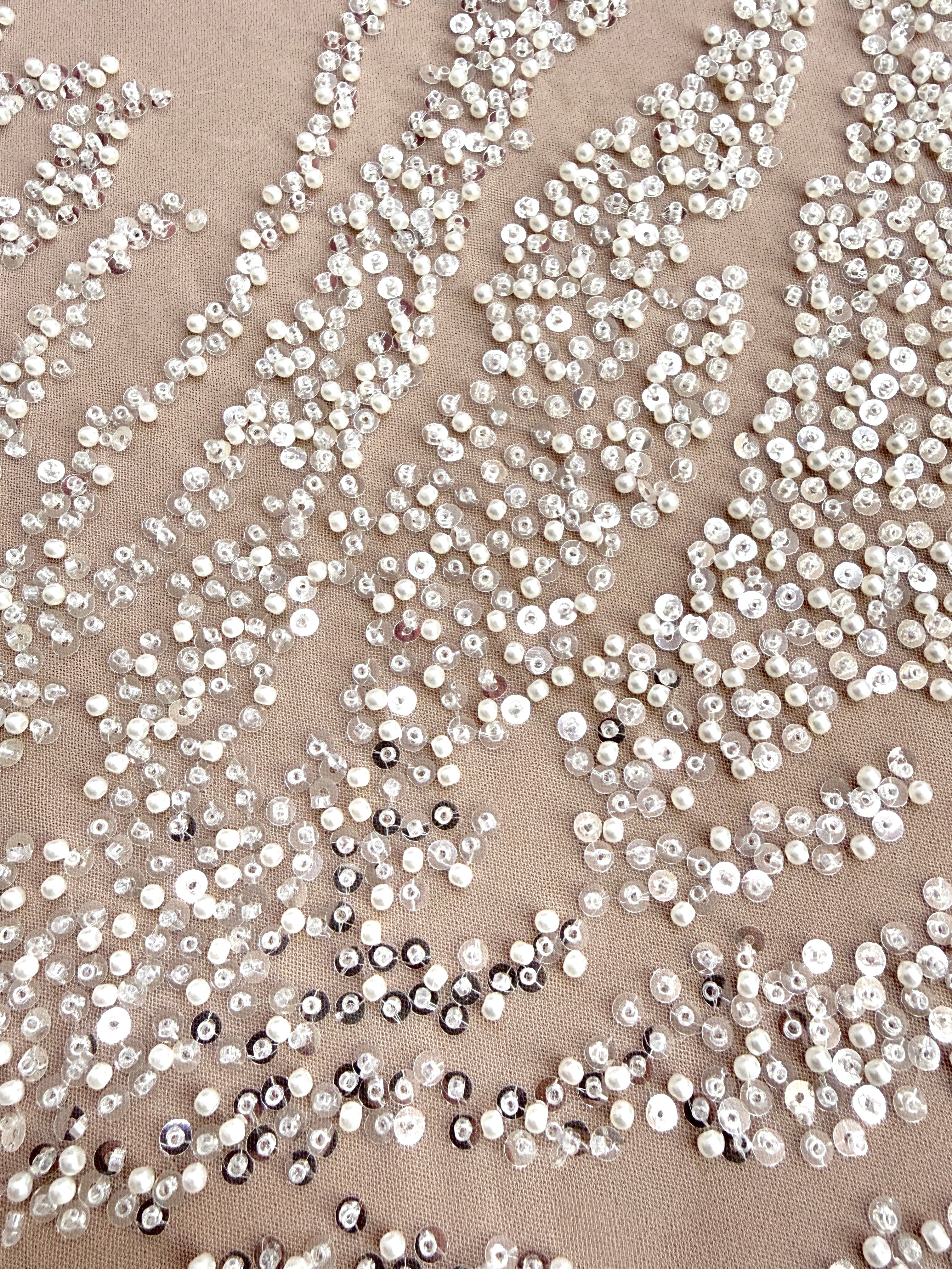 Dantela Couture Diamond cu Perle, Margele si Paiete