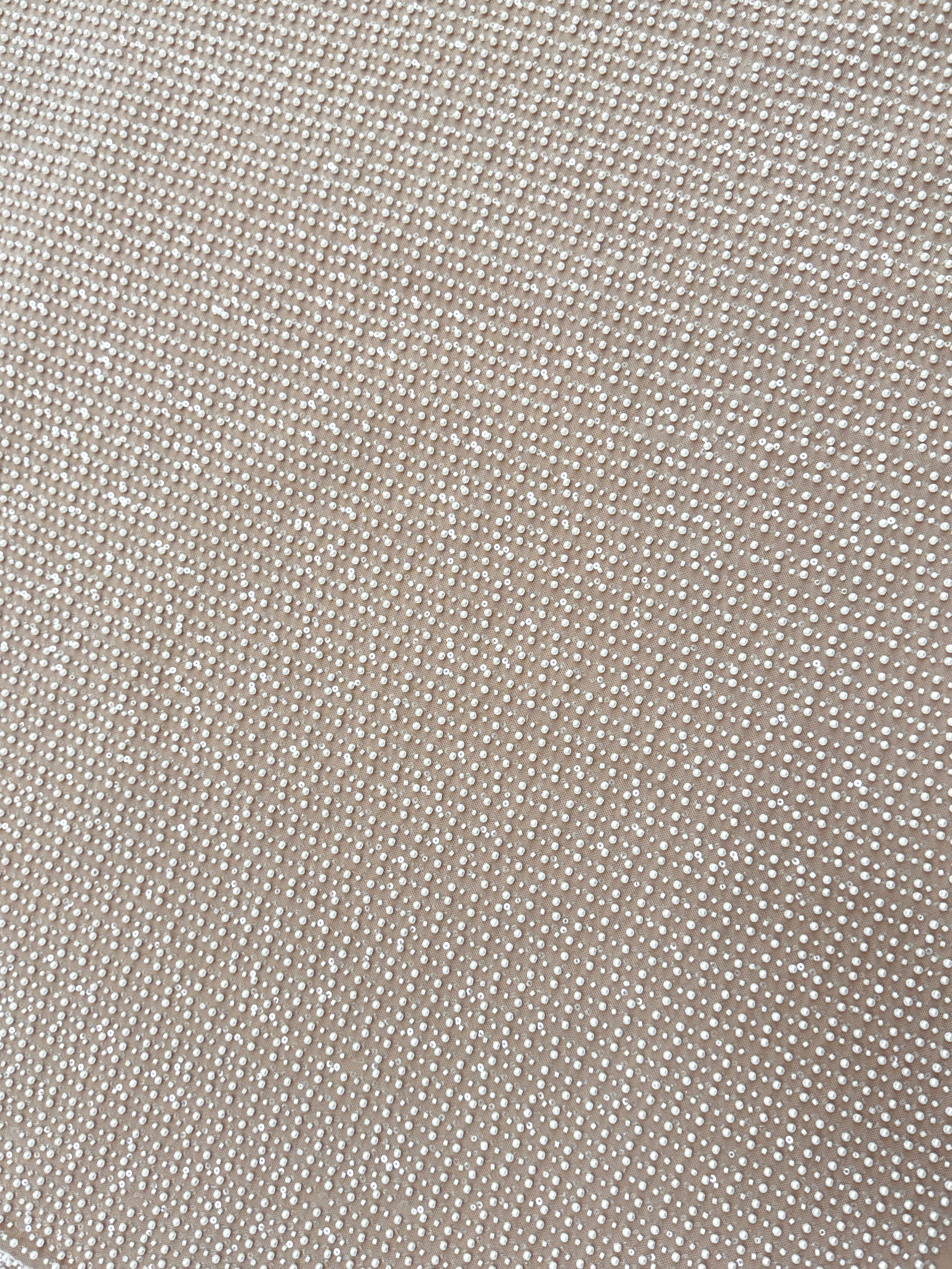 Dantela Couture Ivory Model General, cu Perle, Margele si Paiete
