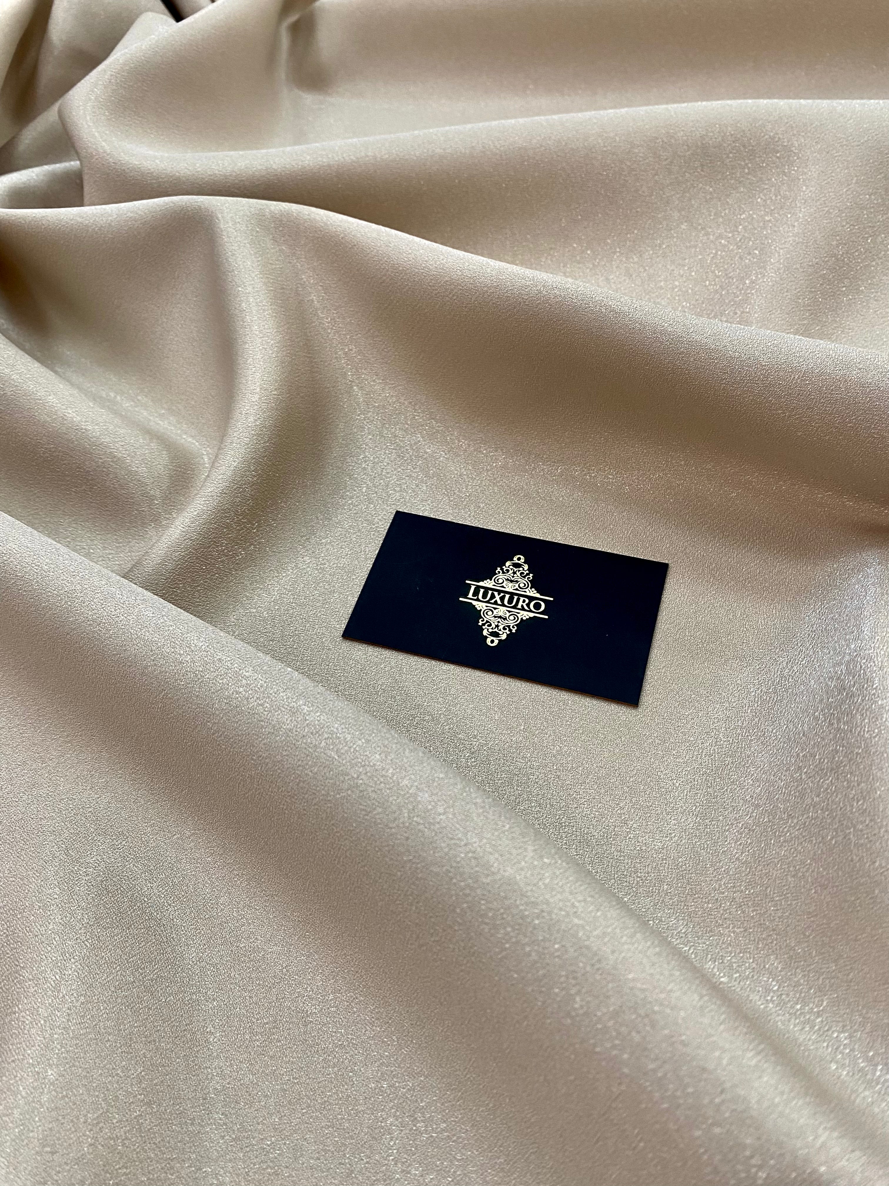 Tafta Fixa cu Sclipici Bej Nisipiu -  3 m Latime