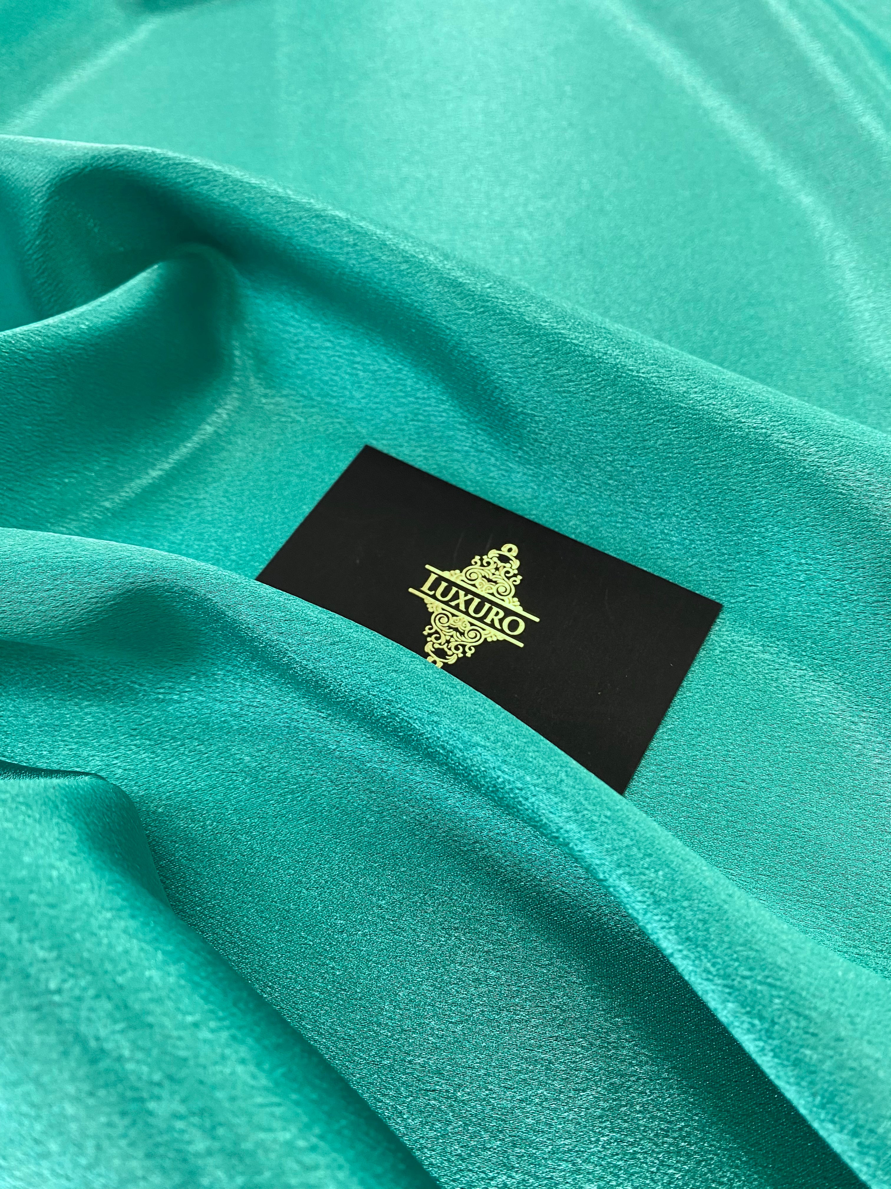 Tafta Elastica Lucioasa Turcoaz Inchis