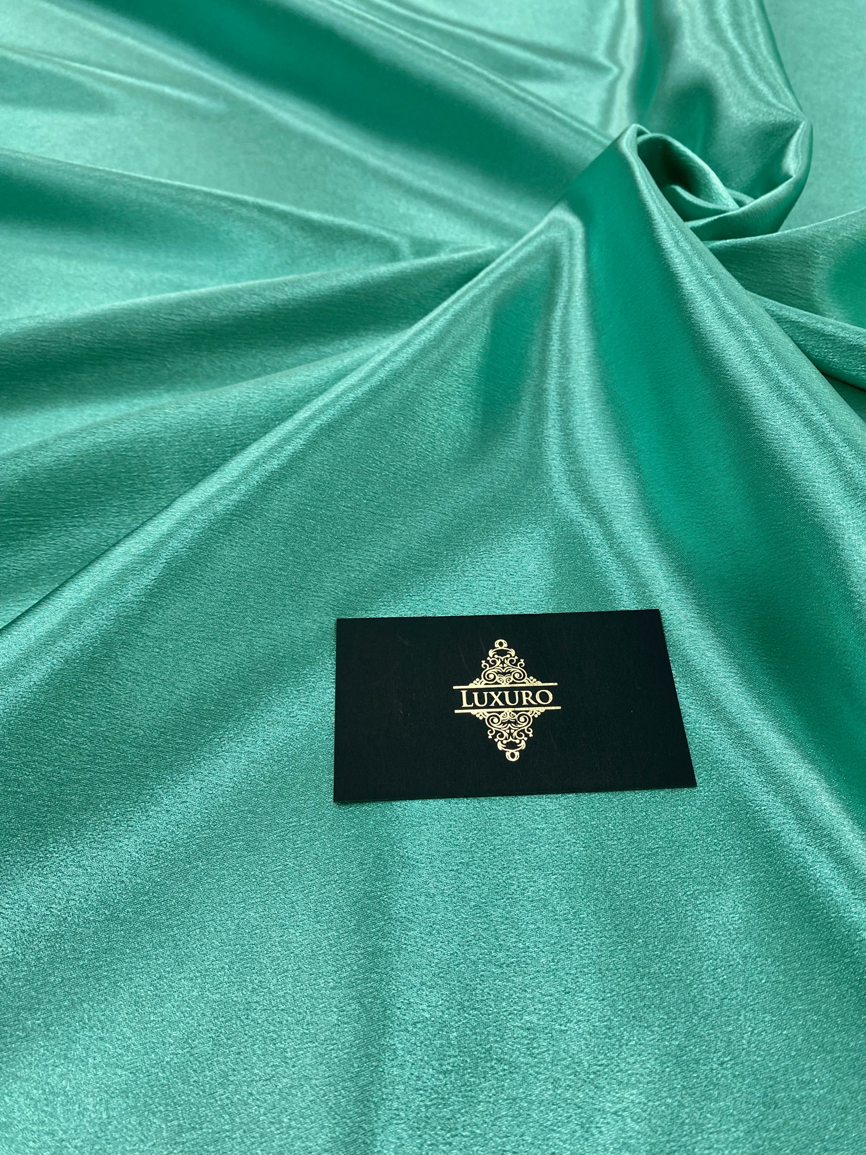 Türkiz metál elasztikus taft